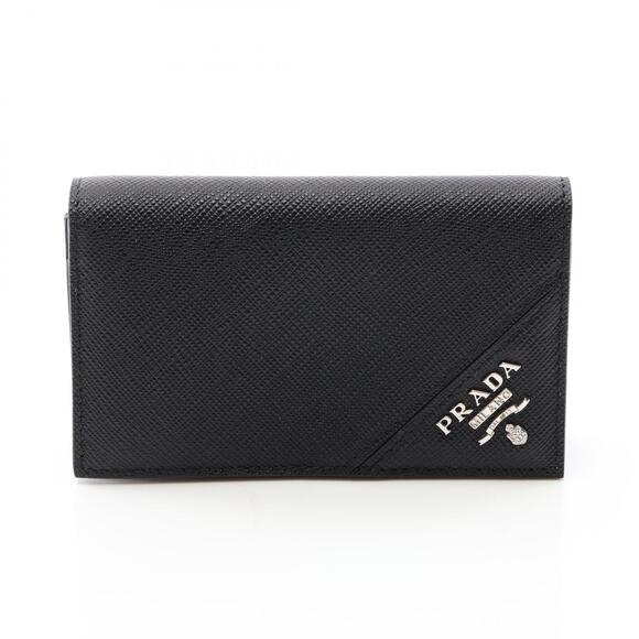 Prada Handbags - Prada Saffiano Metal Card Case Wallet Accessory Leather Black
